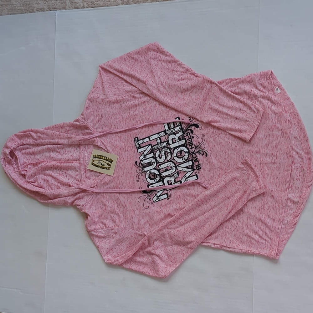 NWT Alvin's Island Mt. Rush More Lightweight LS Pullover Hoodie M Pink